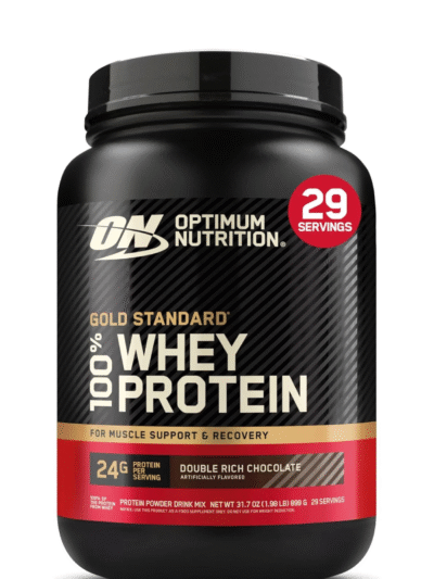 optimum nutrition gold standard 100% whey protein powder, double rich chocolate 1.98 pound