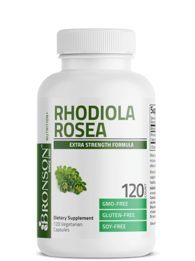bronson rhodiola rosea vegetarian capsules adaptogenic herb brain, stress & mood support non gmo, 120 count