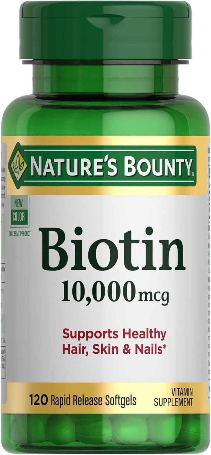 Home nature's bounty biotin hair skin and nails vitamins, supports healthy hair, skin and nails, 10,000 mcg, 120 softgels