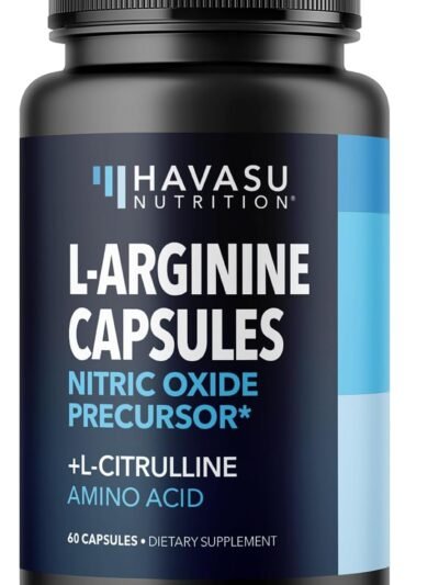 l arginine capsules with l citrulline nitric oxide supplement l arginine and l citrulline blend 60 count vegan, non gmo capsules for performance, endurance and muscle support 1 month supply