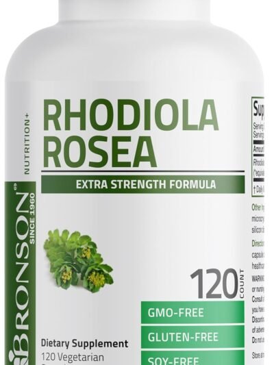 bronson rhodiola rosea vegetarian capsules adaptogenic herb brain, stress & mood support non gmo, 120 count