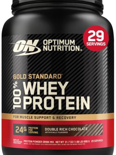 optimum nutrition gold standard 100% whey protein powder, double rich chocolate 1.98 pound