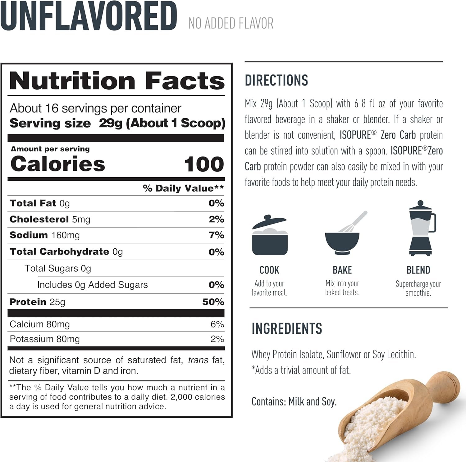 isopure zero carb 100% pure whey isolate protein powder, lactose free, gluten free, with vitamins, unflavored, 25g protein per serving, 1 lb, 16 servings isopure zero carb 100% pure whey isolate protein powder, lactose free, gluten free, with vitamins, unflavored, 25g protein per serving, 1 lb, 16 servings
